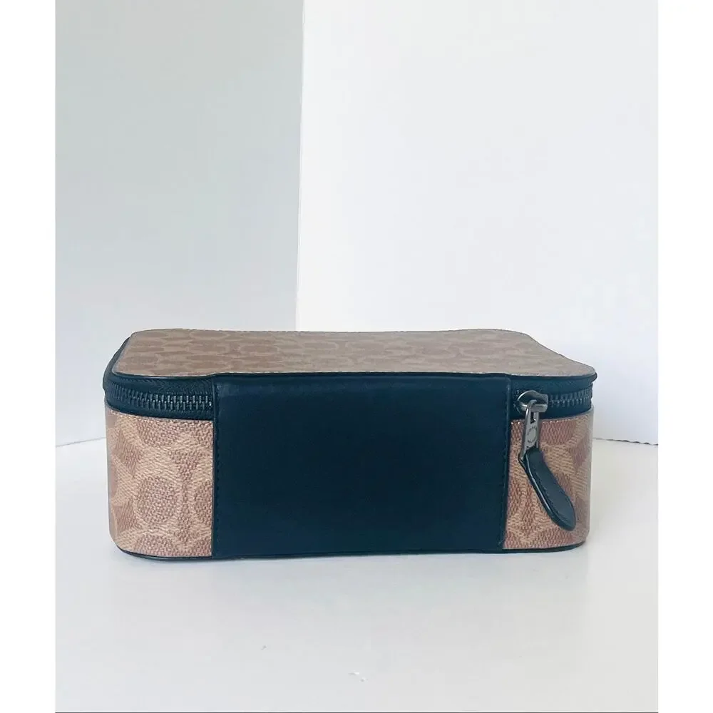 Coach Tech Organizer Colorblock Signature Canvas Travel Case Khaki Brown CY392